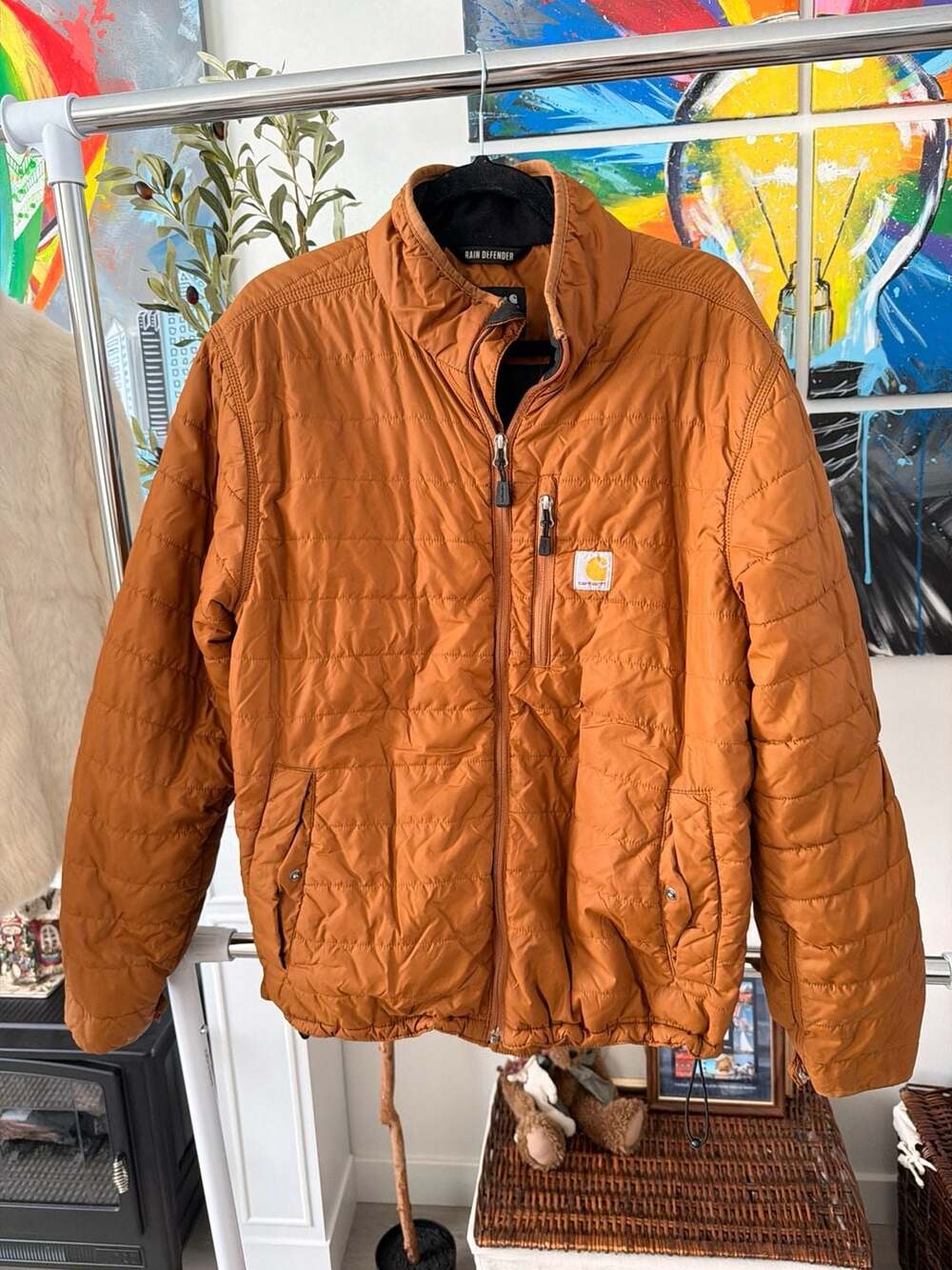 Carhartt Rain Defender Relaxed Fit Lightweight Insulated Jacket Brown Size M